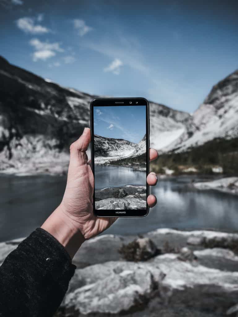 Taking photos of glaciers