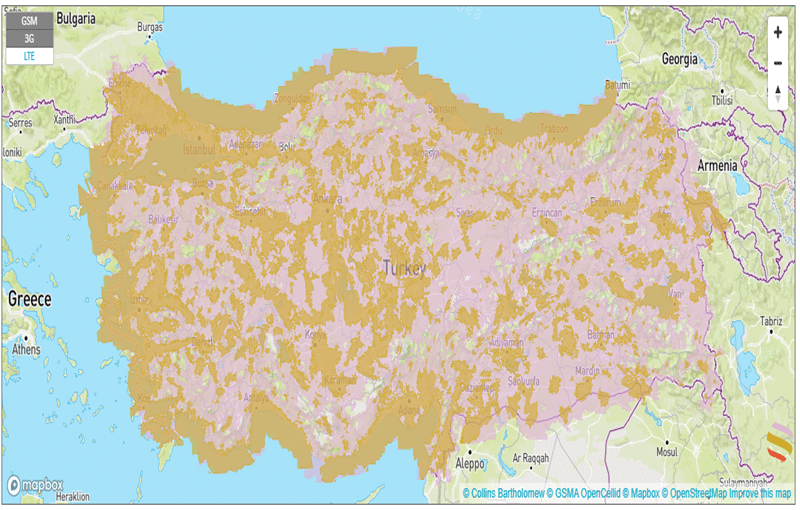 turk telecom coverage in Turkey with an esim