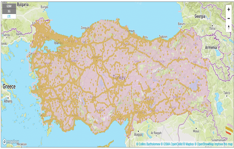 vodafone coverage in turkey with esim