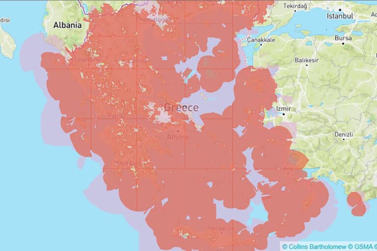 Map of WIND coverage in Greece