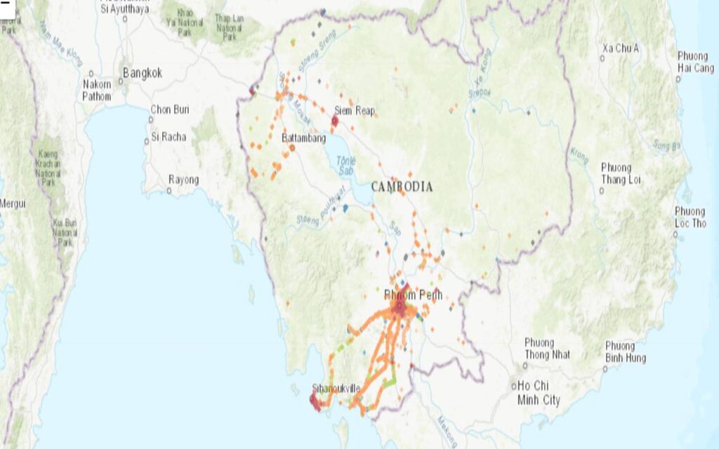 Coverage map of Cellcard Mobile with an eSIM in Cambodia