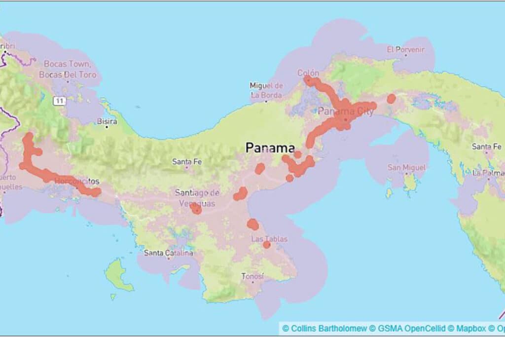 Cable & Wireless coverage map in Panama