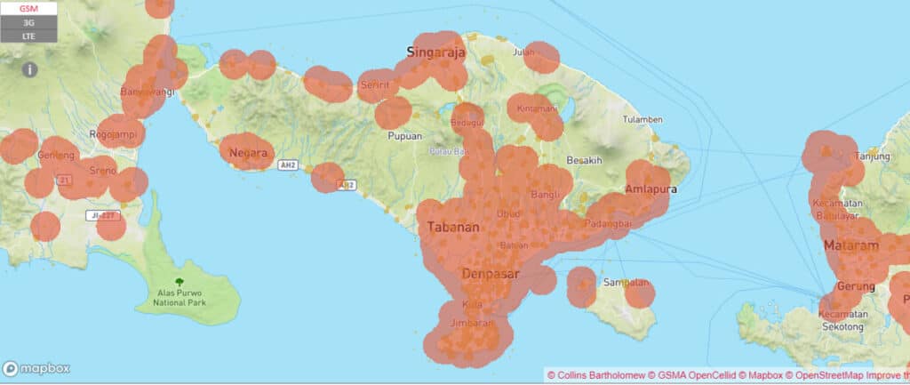 telkomsel coverage bali