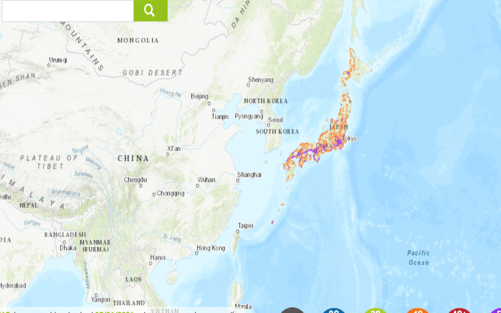 Rakuten coverage map in Okinawa.