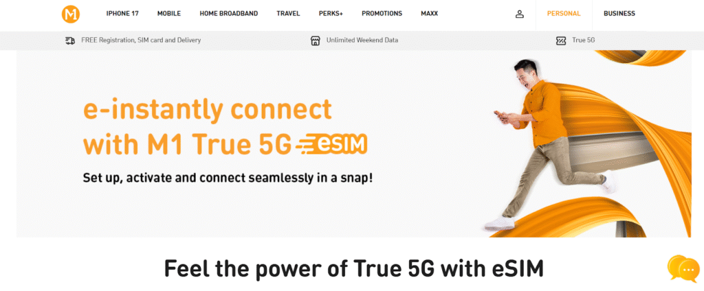 m1 homepage, esim provider in singapore