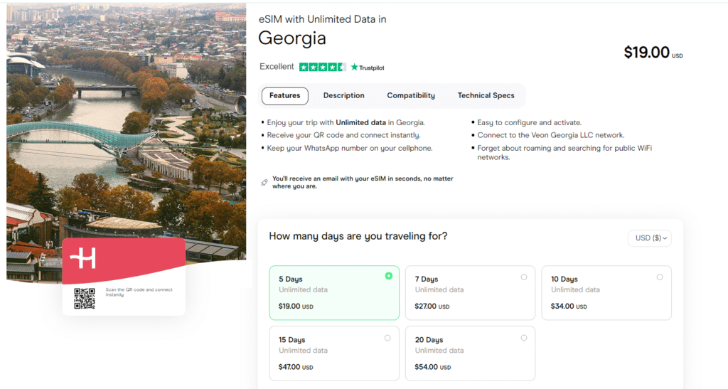 eSIM for Georgia