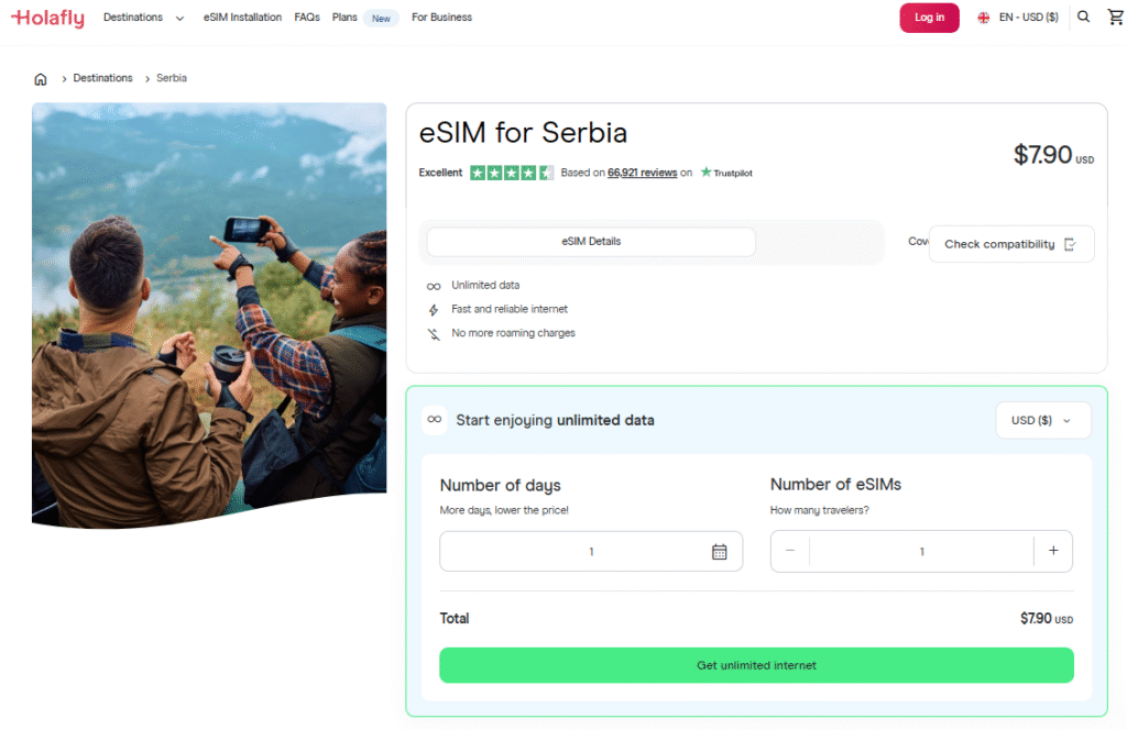 best esim for serbia, holafly