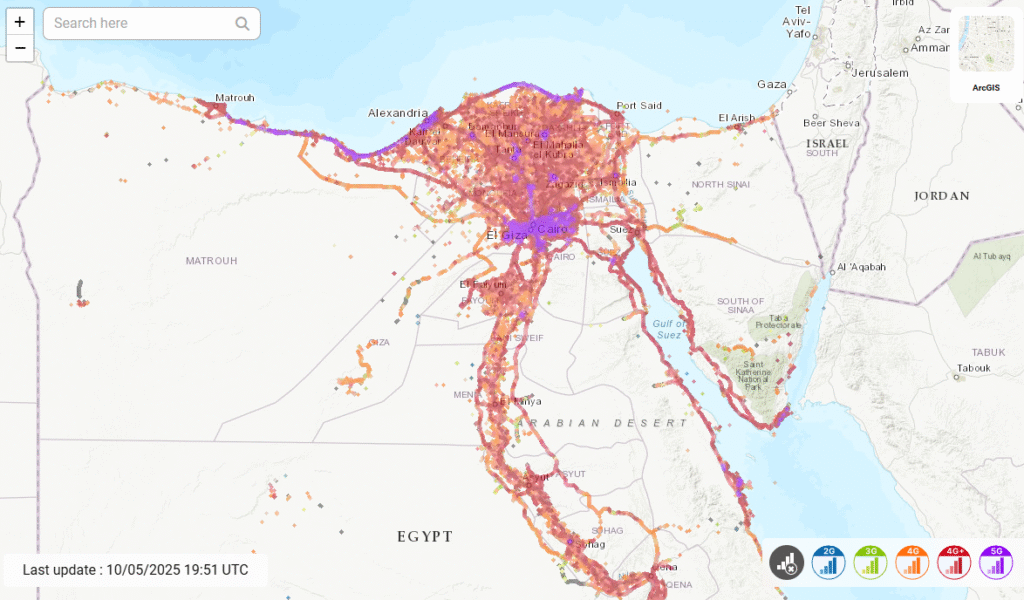 vodafone coverage map in egypt