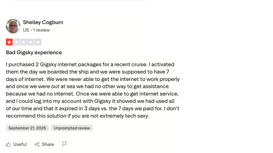 gigsky esim negative review