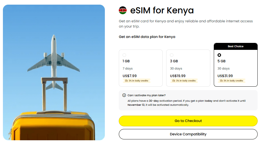 saily esim for kenya