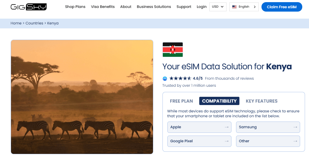 gigsky esim for kenya