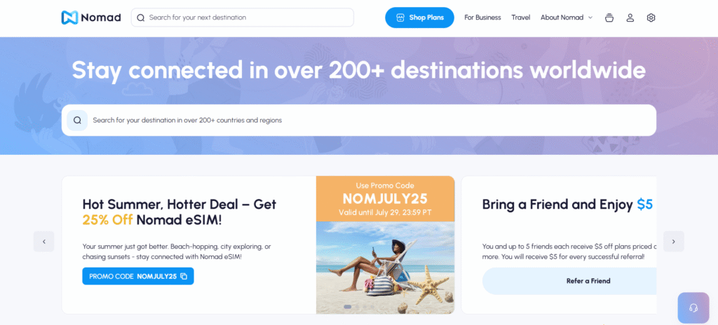 Tunisia esim providers: Nomad