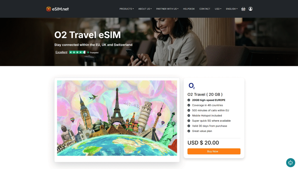 scotland esim provider homepage: O2