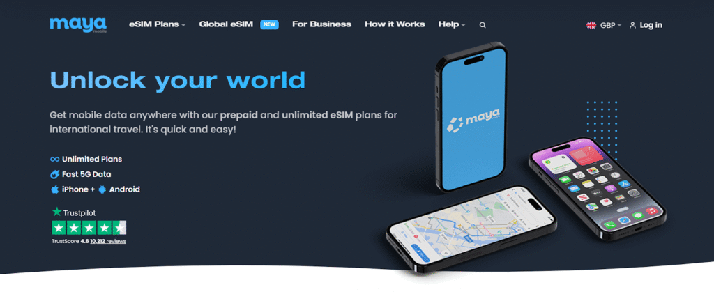 suriname esim provider homepage: maya