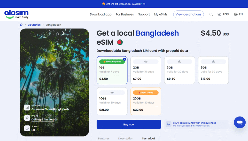 bangladesh esim: alosim