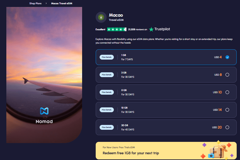 nomad homepage, best esim for macau provider