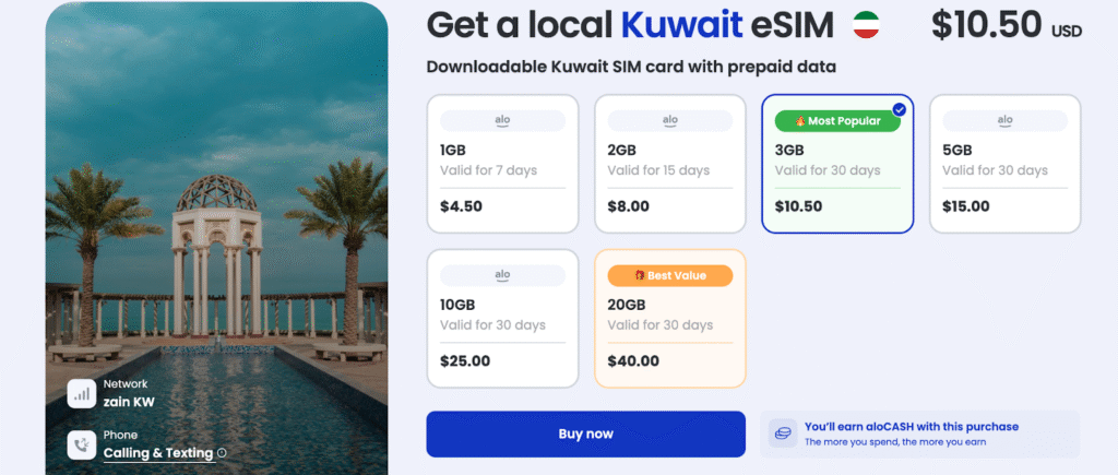 kuwait esim provider: AloSim