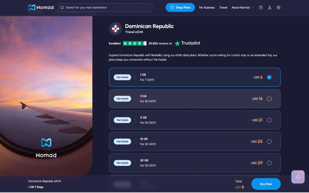 best esim dominican republic: nomad