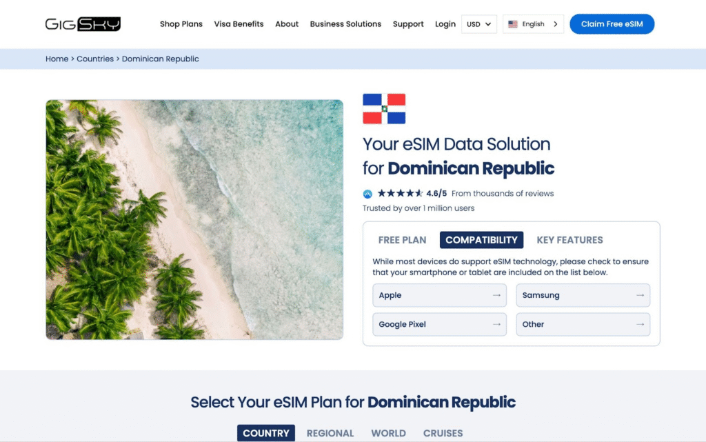 best esim dominican republic: gigsky