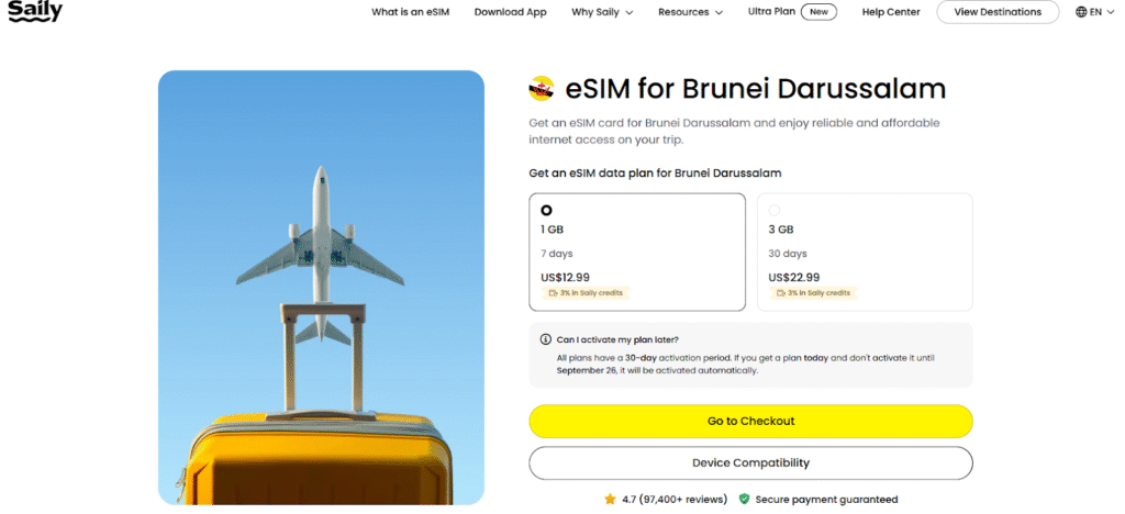 best esim brunei: saily provider