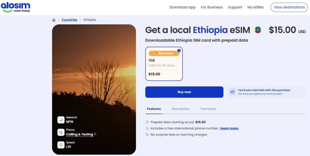 esim ethiopia: alosim