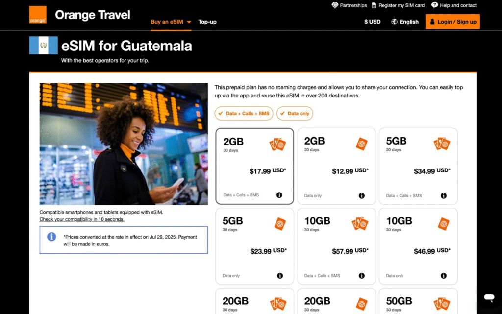 guatemala esim: orange travel