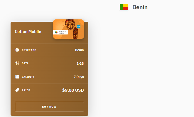 airalo homepage, benin esim provider