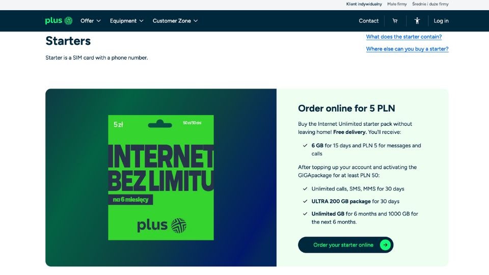 plus sim card for poland