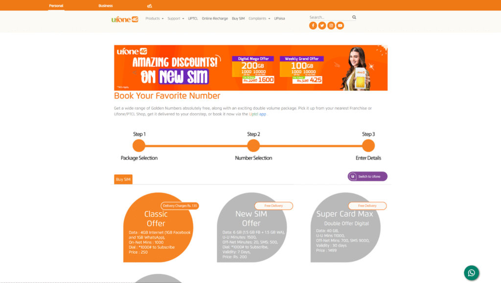 ufone homepage, pakistan sim card