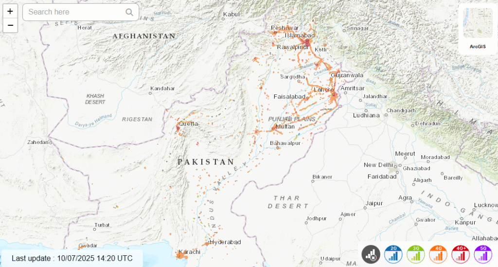 ufone coverage map for pakistan sim card