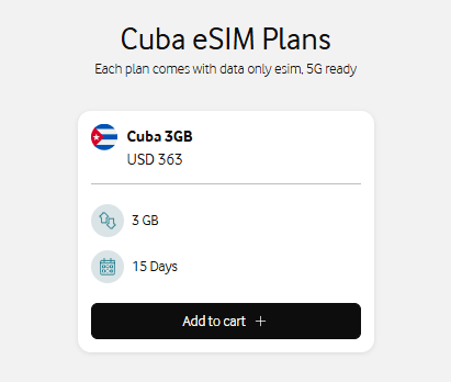 vodafone esim, sim card for cuba alternative