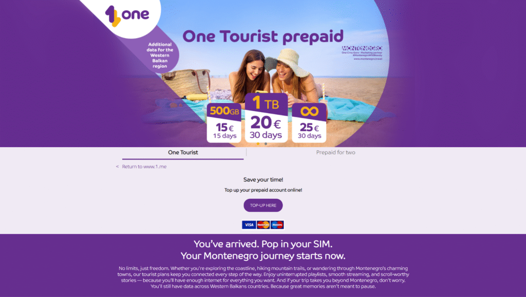 one montenegro sim card