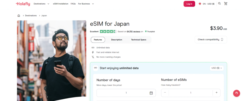 holafly esim for akihabara